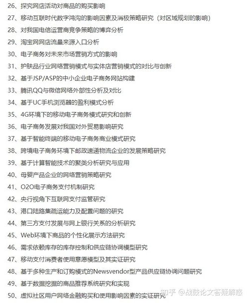论文选题电子商务专业